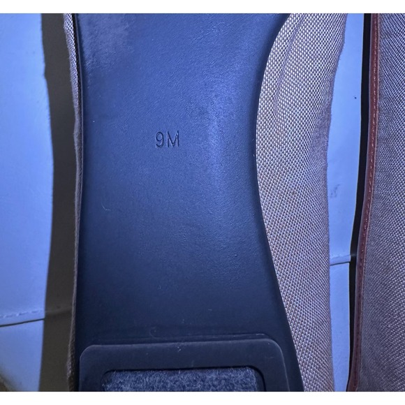 Lauren Ralph Lauren Ballet Flats Tan Canvas Leather Buckle Women's Size 9B - Picture 11 of 12